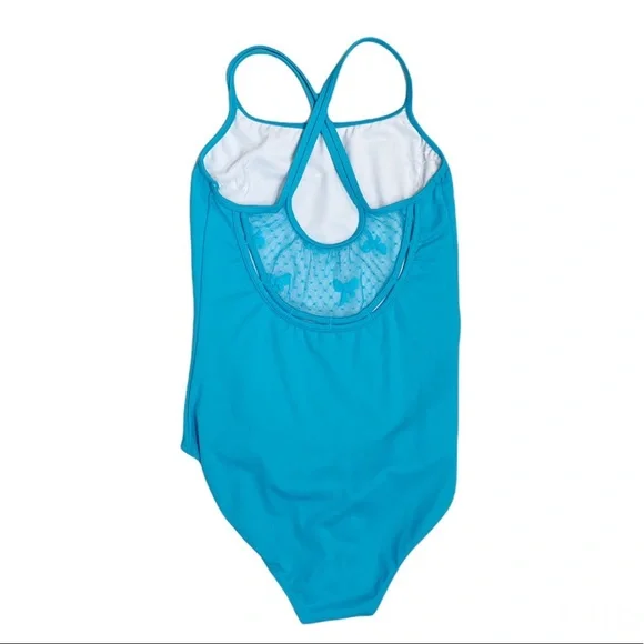 Bloch Double Strap Mesh Back Bow Leotard in Turquoise - Picture 2 of 5